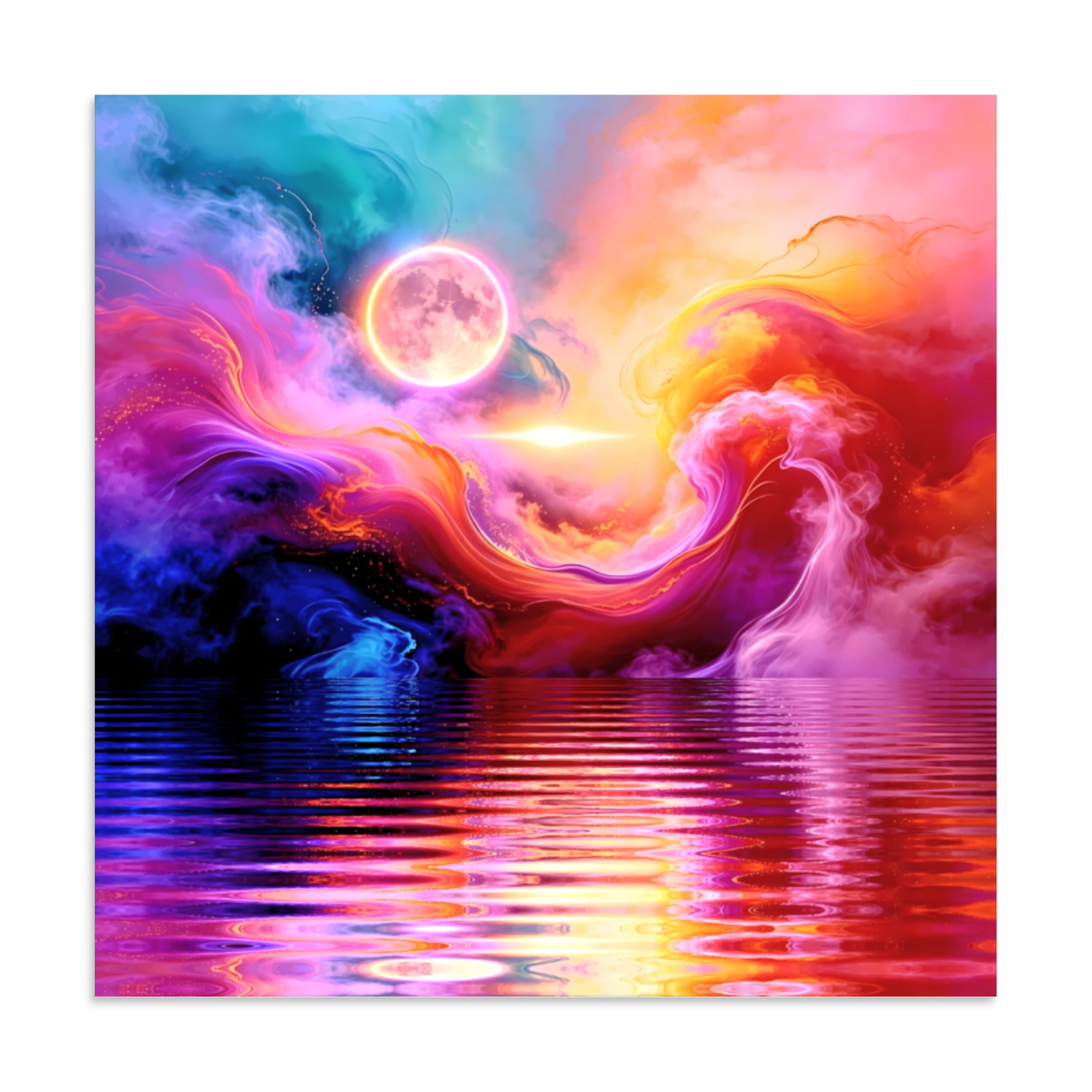 CosmicStorm Poster 24x24 inch print mockup — premium matte wall art product.