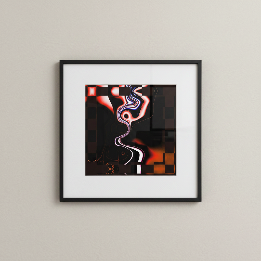 Sky Spirit Poster framed art print with wide white matte border and thin black frame, gallery wall display.