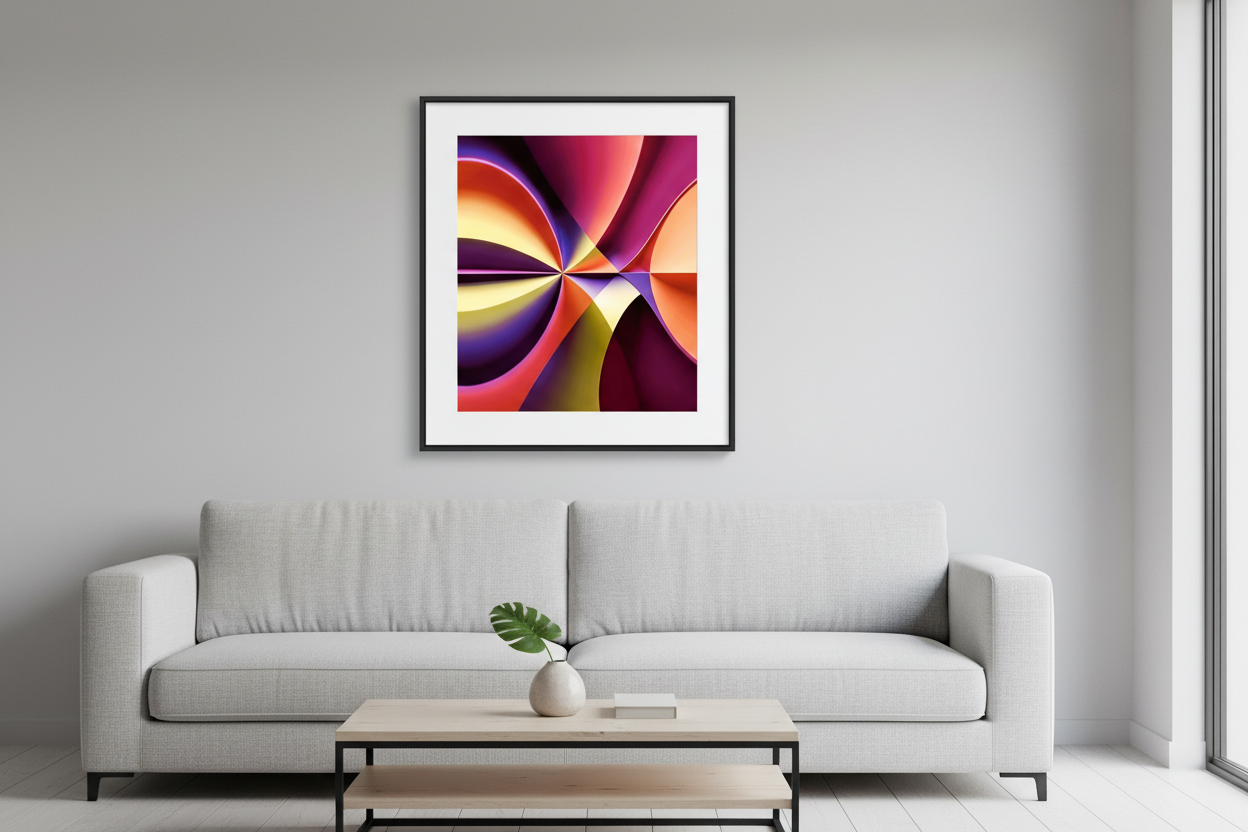 Story of Colour - Framed abstract art print as statement piece in modern living room | Art of Hope.